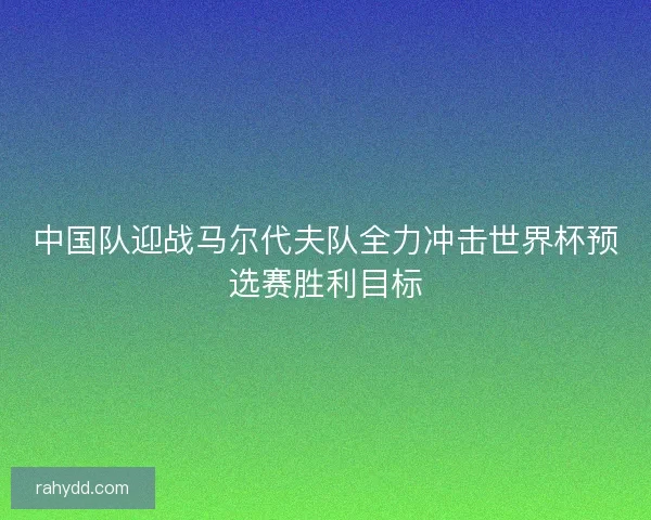 中国队迎战马尔代夫队全力冲击世界杯预选赛胜利目标